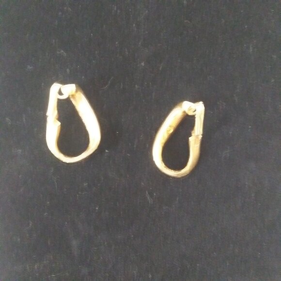 Swarovski Infinity Drop Crystal Earrings Baguettes Goldtone Comfort-Clip Mint - Picture 3 of 3